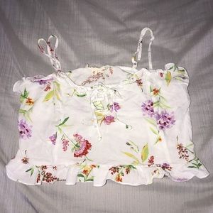 LA Hearts Cropped Floral Tank Top